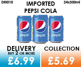 imported pepsi cola cans